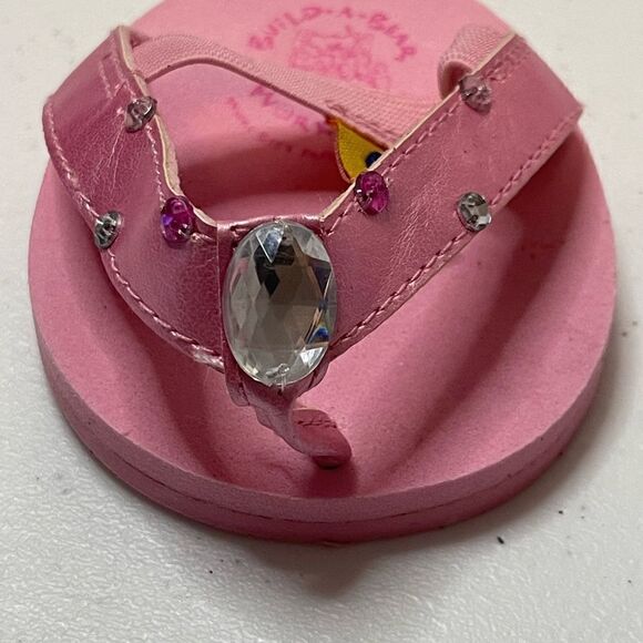 Build A Bear pink rhinestone flip flops BAB - Picture 3 of 3